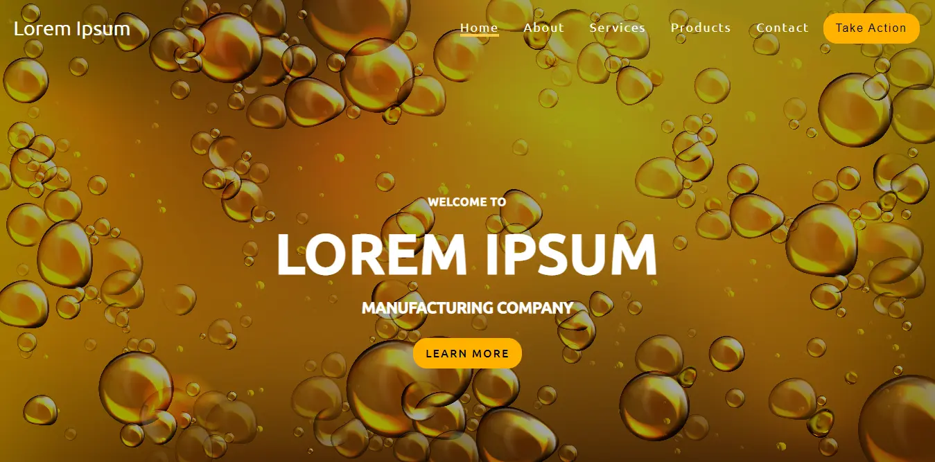 Edible oil website front page